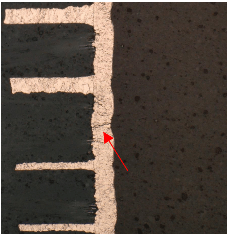 冷熱沖擊測(cè)試位置1切片圖 冷熱沖擊測(cè)試位置1切片圖